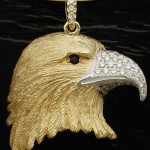 Lg eagle pave' beak black background-crop
